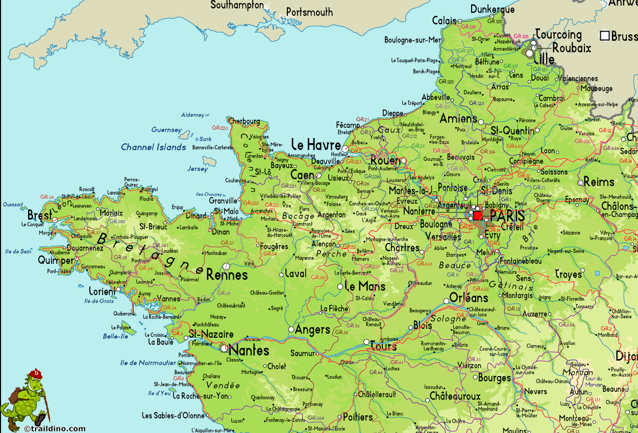 Hiking Map of France NW