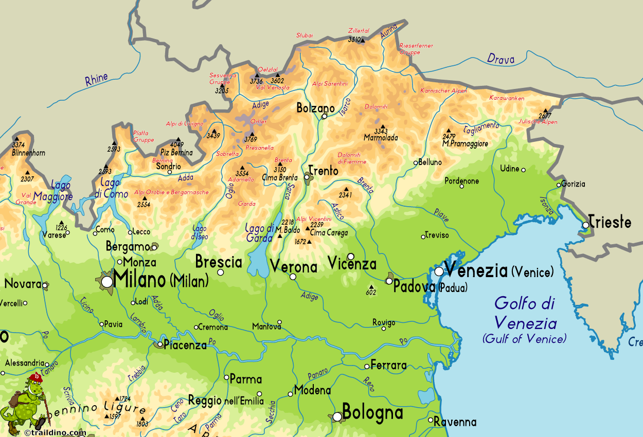 Map Italian Alps East